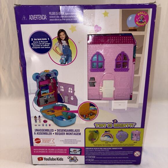 Polly Pocket Blue Teddy Bear Purse 12 Pop & Swap Pieces 2-in-One Playset NEW - Picture 4 of 6